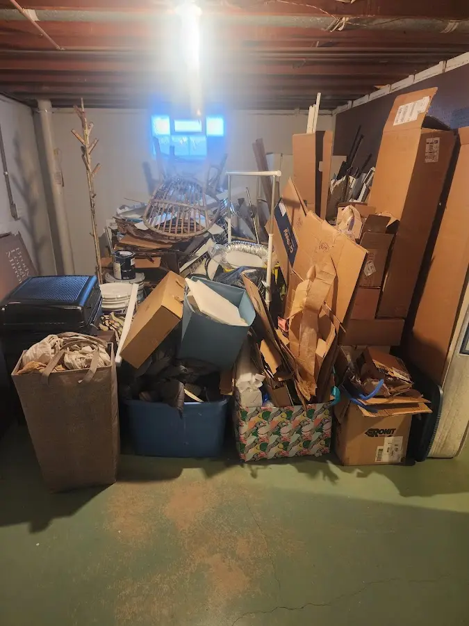 Roll-off dumpster container at job site for 20 Yard Dumpster Rental in Pontoon Beach